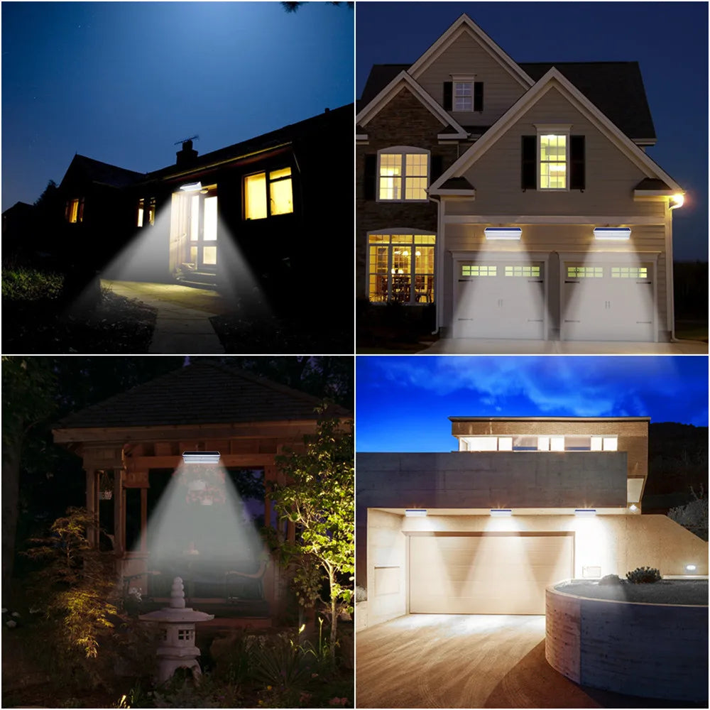 Outdoor Solar 60/48/24Led Lamp Waterproof Motion Sensor Solar Wall Lights Aluminum Alloy Home Security Solar Flood Light 6000mAh Zpaxo