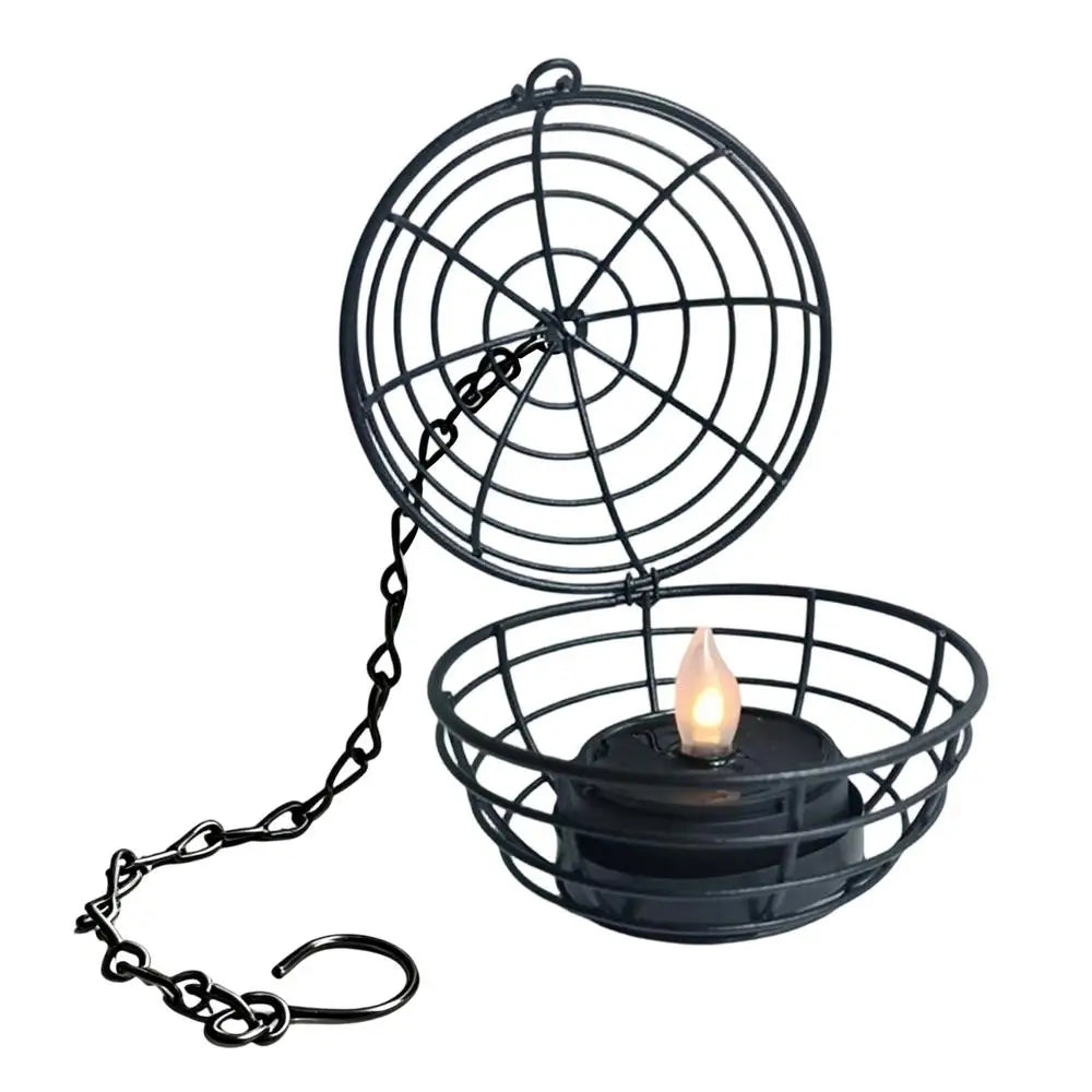 Solar Tealight Candle Outdoor Decorative Ball Cage Holder Powered