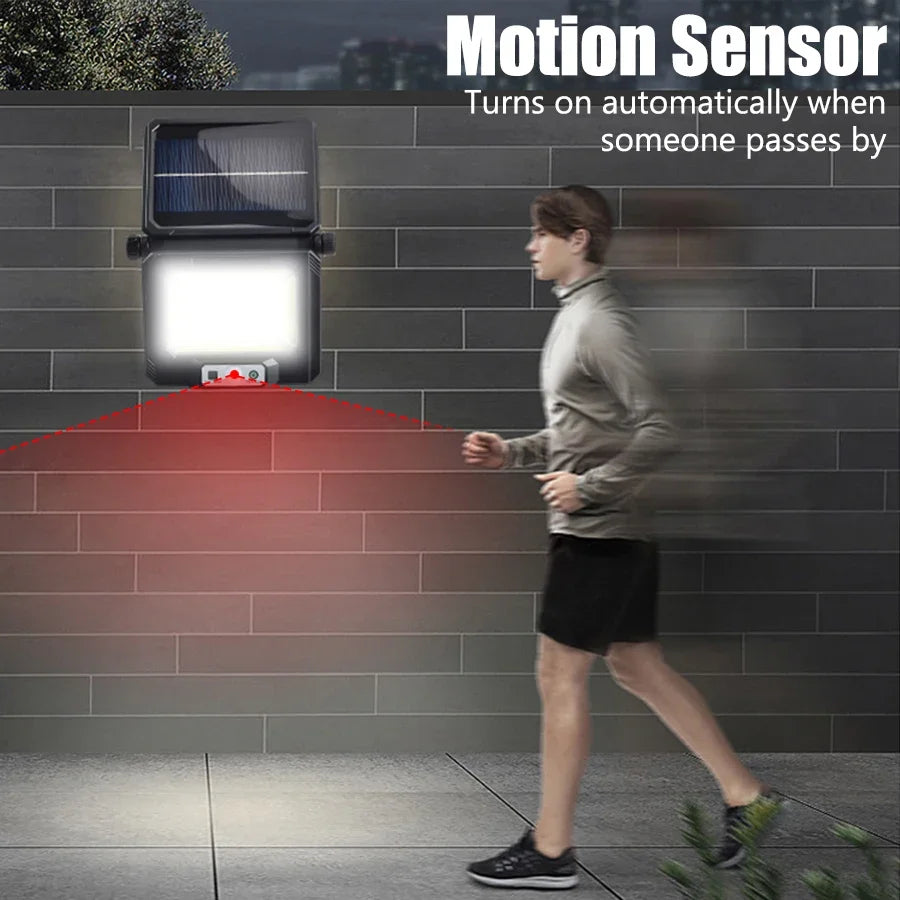 LED Solar Motion Sensor Wall Light – Outdoor Waterproof 3 Modes