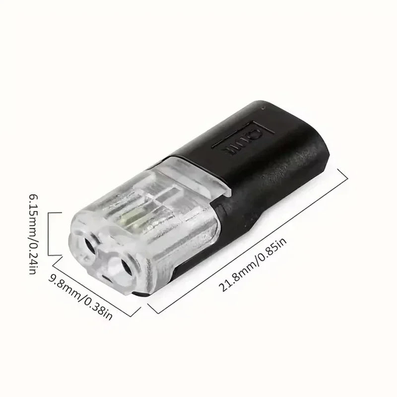 100 2 Pin Way Universal Compact Pluggable LED Wire Connector Zpaxo