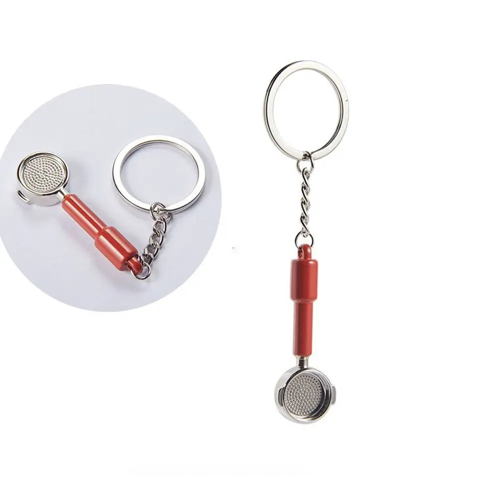 Zinc Alloy Niche Design Syphon Girl Gift Hanging Ornament Coffee Series Key Ring Bag Pendent Car Key Ring Coffee Pot Key Chain Zpaxo E