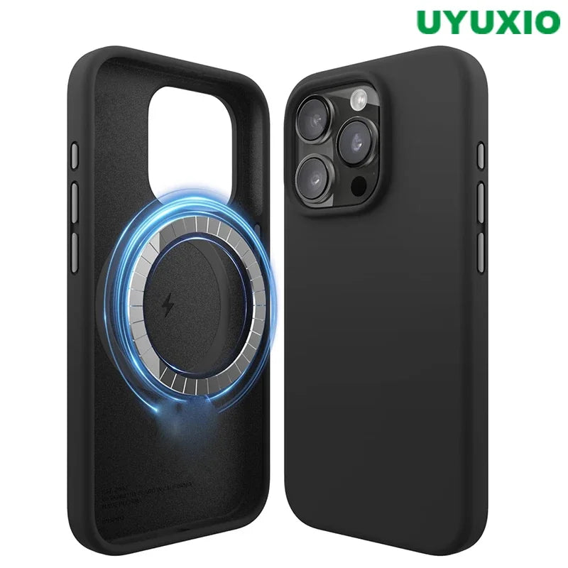 UYUXIO Liquid Silicone Magnetic Phone Case Iphone 15 14 13 12 Max