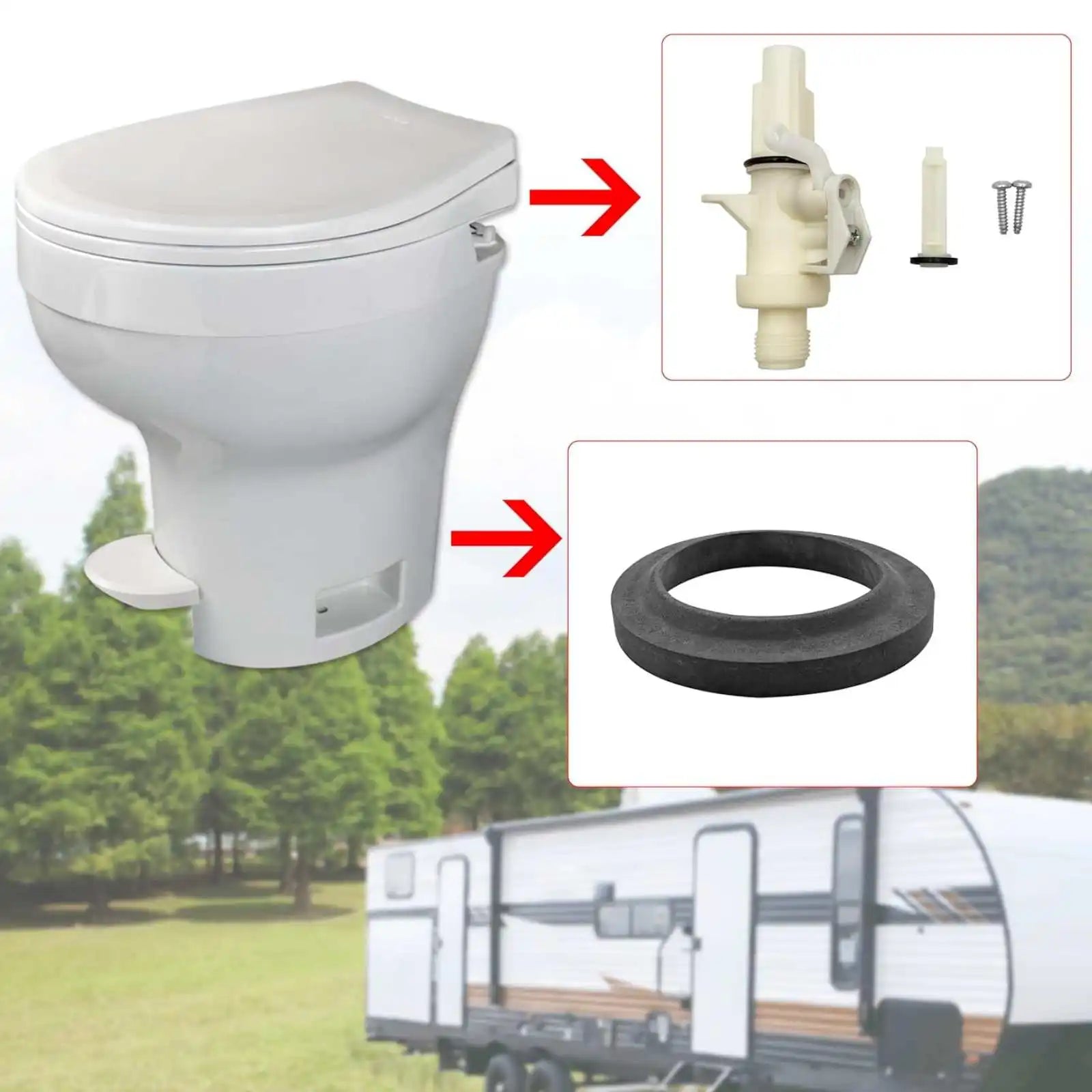 RV Toilet ABS Water Valve Thetford Aqua Magic IV Toilets Low Models
