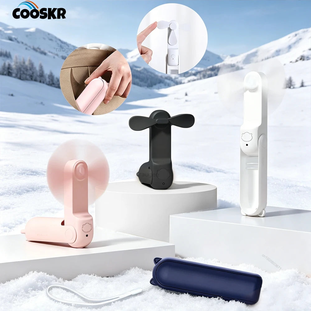Mini Handheld Fan Portable 1 Power Bank Hanging Fans USB Rechargeable