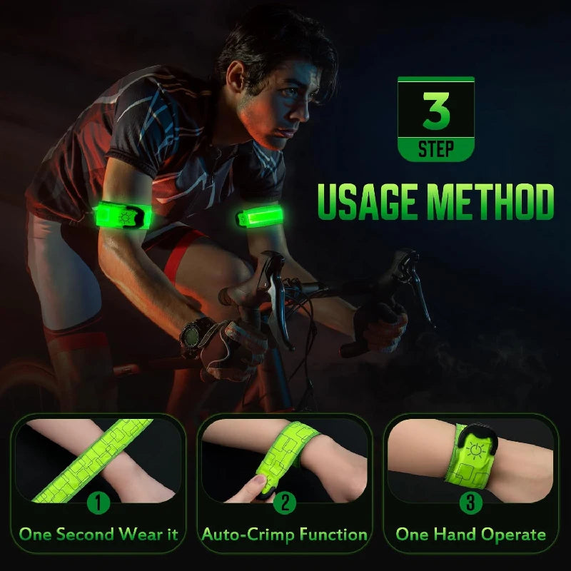 USB Rechargeable Arm Strap Wearable Luminous Wrist Visibility