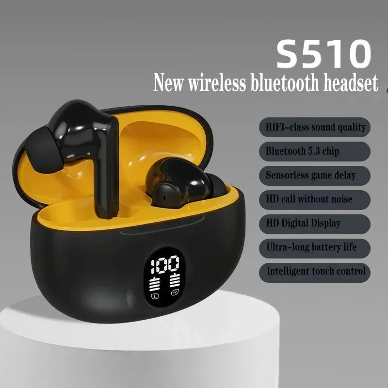 TWS Wireless Bluetooth Earphone Headphone LED Digital Display Ear Zpaxo Black