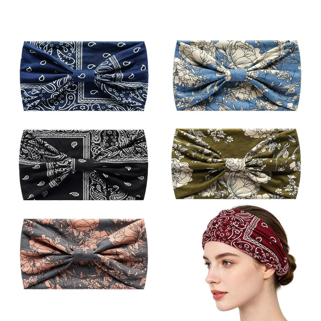 6Pcs Twisted Wide Headbands for Women Large Turban Workout Headband Fashion Yoga Hair Bands Boho Twisted Thick Hair Accessories Zpaxo
