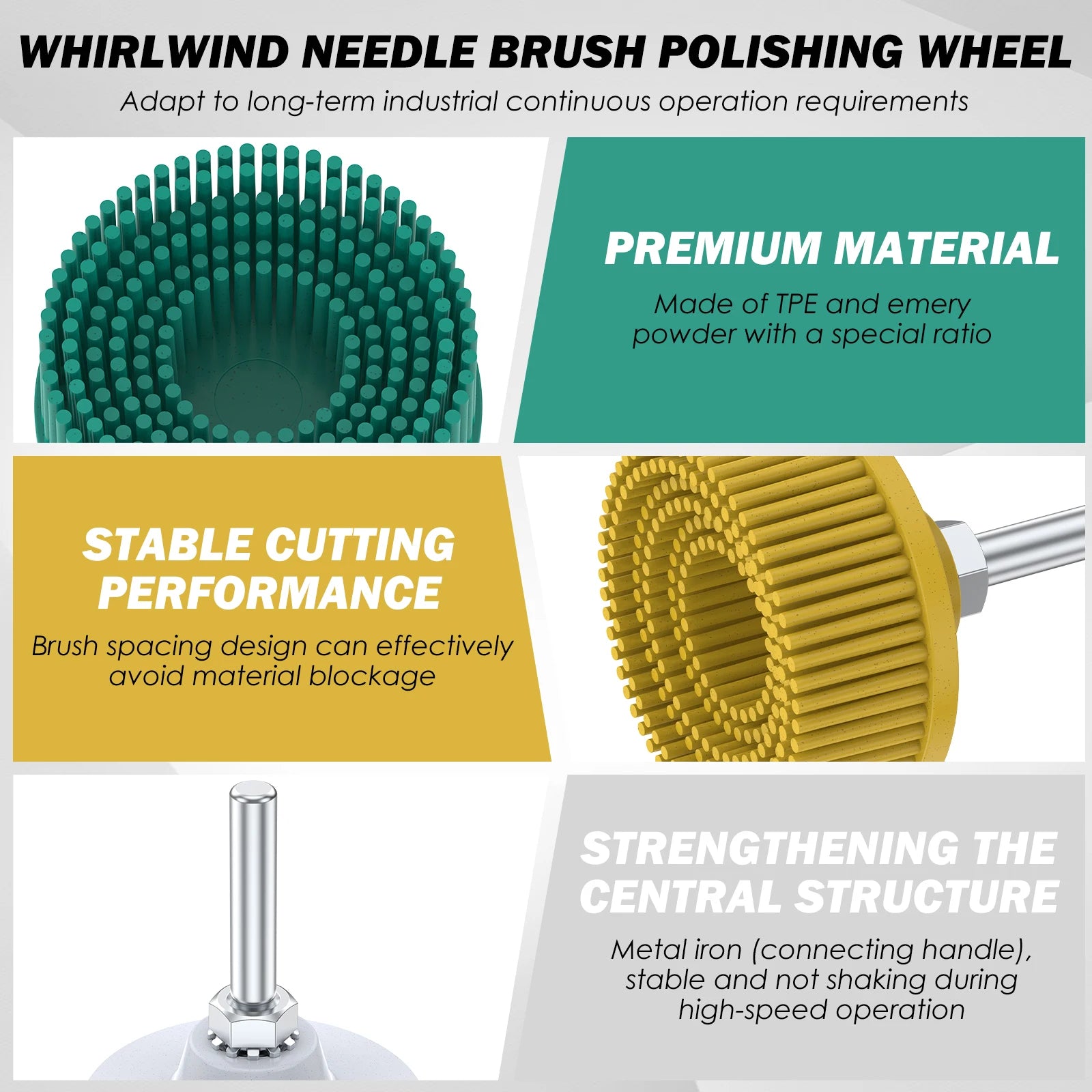 Abrasive Bristle Disc Rust Paint Removal Brush 2 Inch 1/4 Inch Shank Rotary Tool Abrasive Coating Wheel For Drill Metal Polishin Zpaxo