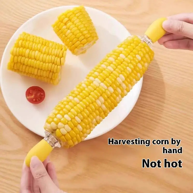 1Pair BBQ Corn Grilling Forks Stainless Steel BBQ Skewers For Corn Fruit Picnic Camping Kitchen Tools Corn Cob Holder BBQ Tools Zpaxo