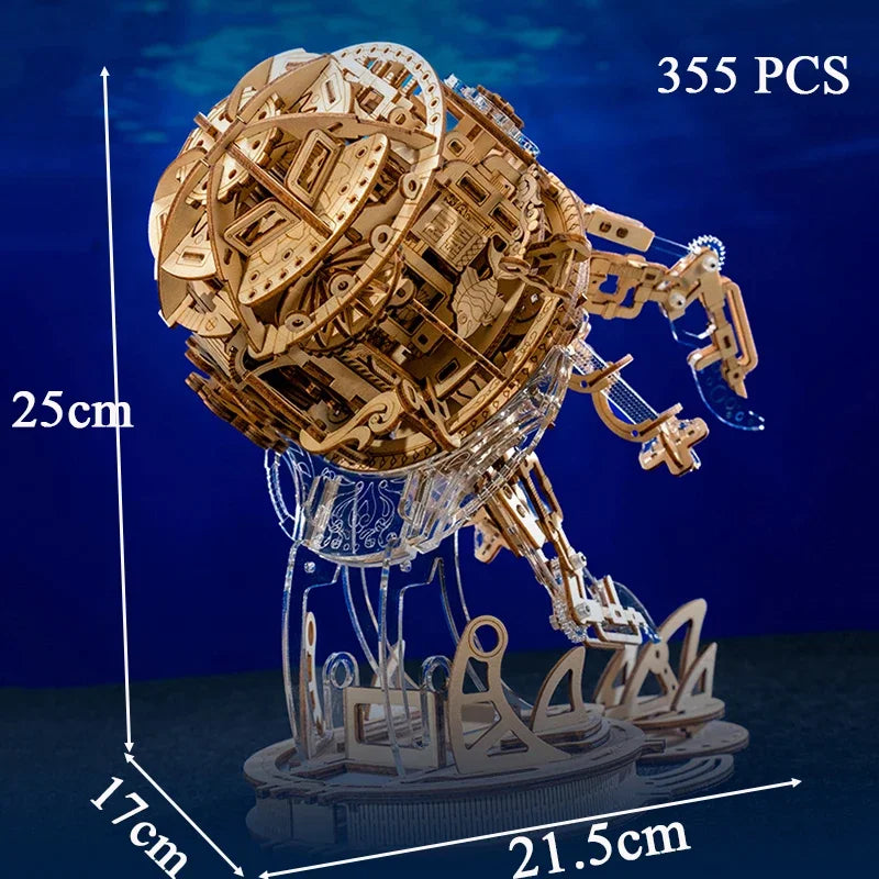 Aurora Jellyfish DIY Wooden Music Box Kit – Desktop Ornament