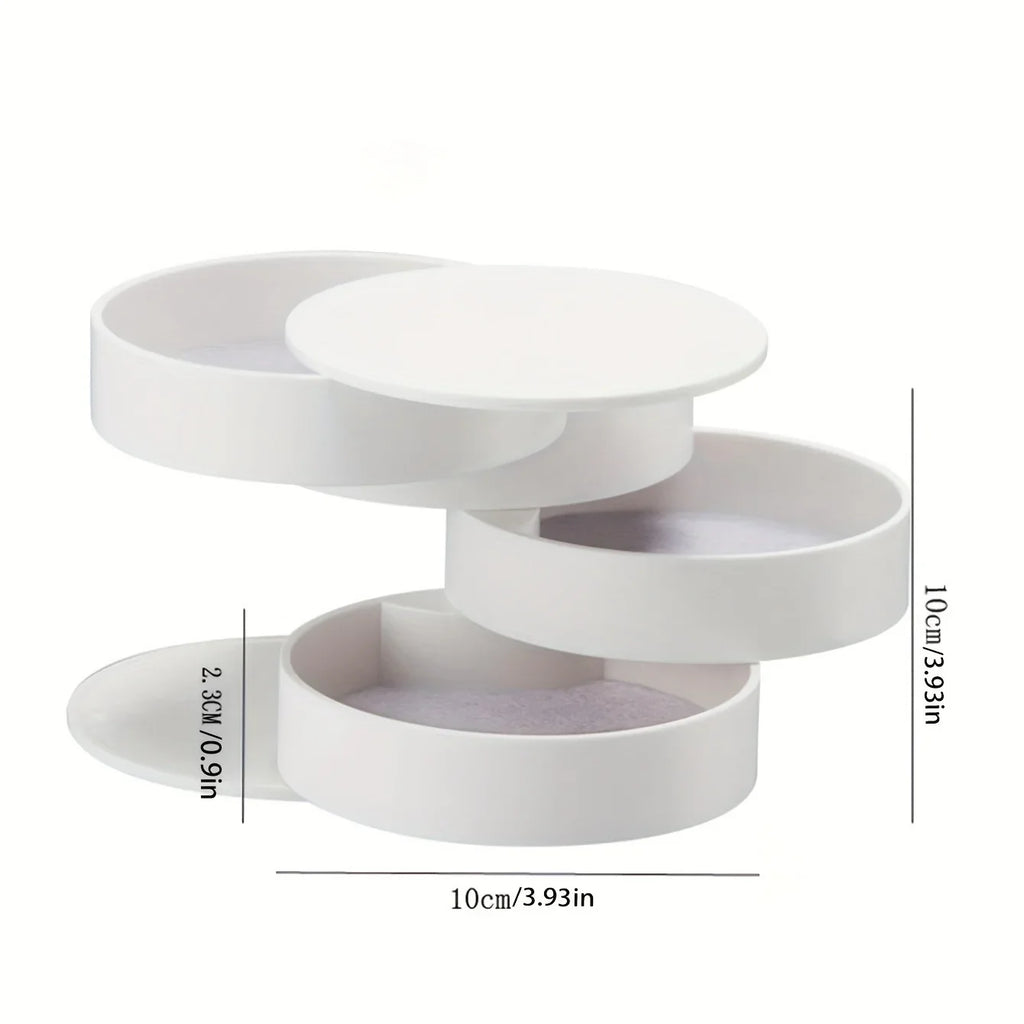 Rotating Multi-layer Desktop Storage Box Hair Accessories Jewelry Makeup BoxNWith Lid Dustproof Jewelry Box Jewelry Storage Box Zpaxo