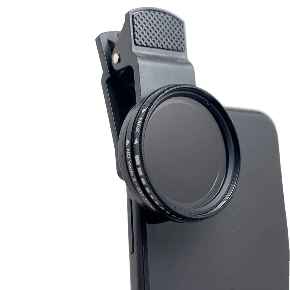 37mm Cell Phone Camera Lens Professional Variable ND Filter Neutral Density ND2-ND400 For Xiaomi Samsung Mobile Phone With Clip