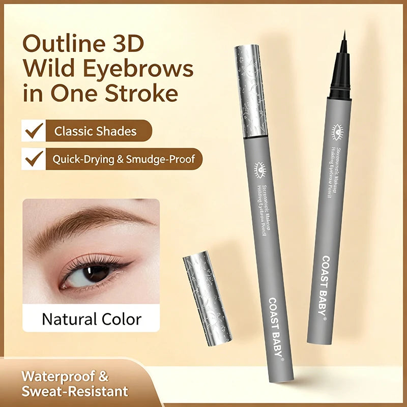 1/2PCS Long Lasting Sweatproof Waterproof Liquid Eyebrow Pencil Fine EyeLiner Pen Eyebrow Enhancers Eyebrow Brush Makeup Zpaxo