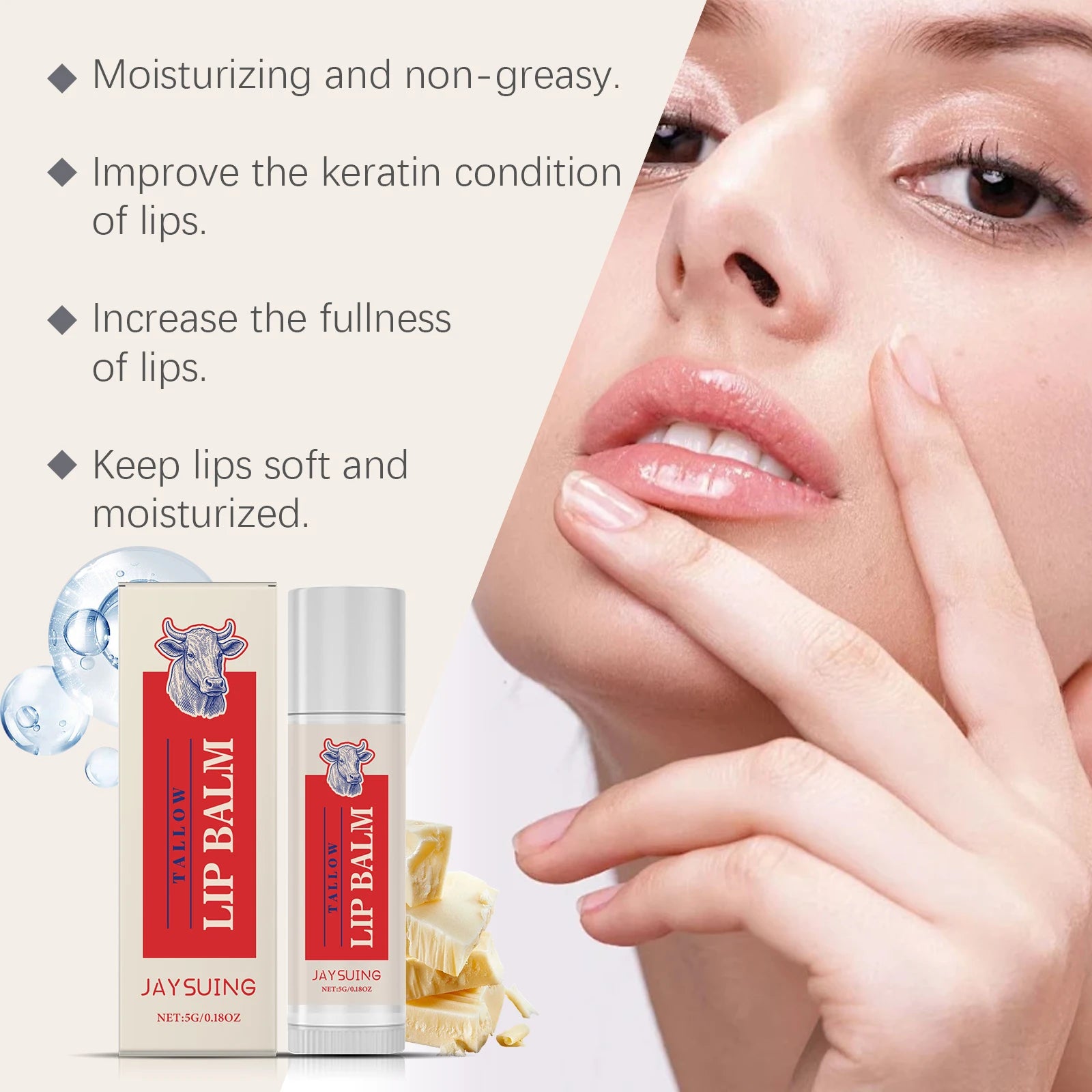 Tallow Lip Balm – Nourishing, Plumping & Hydrating | Jaysuing Lip Balm Zpaxo