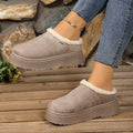 Women Snow Boots 2025 New Round Toe Slip on Soft Warm Shoes Women Winter Solid Color Platform Ankle Boots Woman Zapatos De Mujer Zpaxo GRAY 41