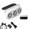 Solar Charging Car Exhaust Fan 3 Heat Dissipation Powered Ventilator Zpaxo Solar-USB White