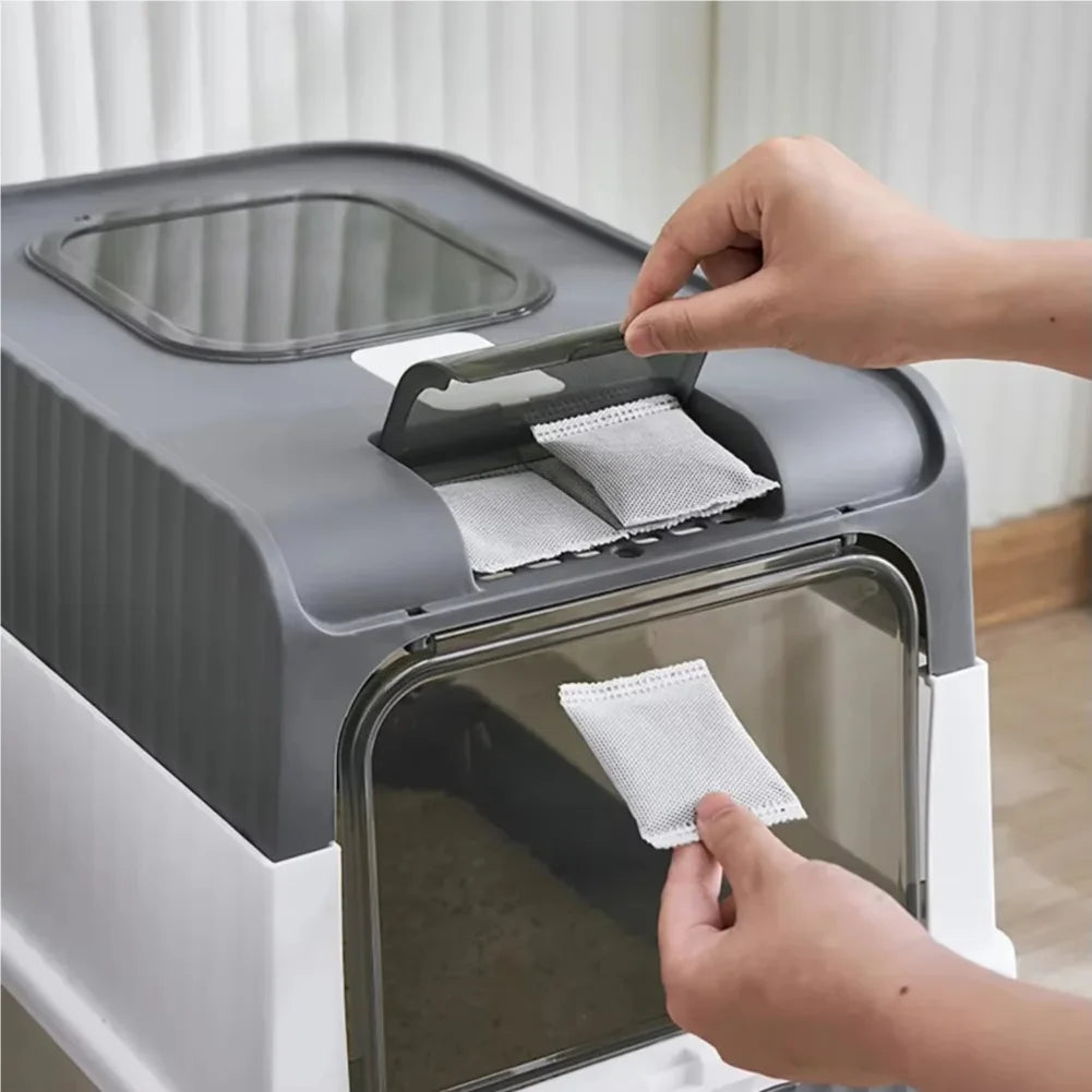 Fully Enclosed Cat Litter Box UV Sterilizatio Cat Toilet Oversize Rechargeable Sterilizing Deodorant Litter Box Pet Bedpans Zpaxo