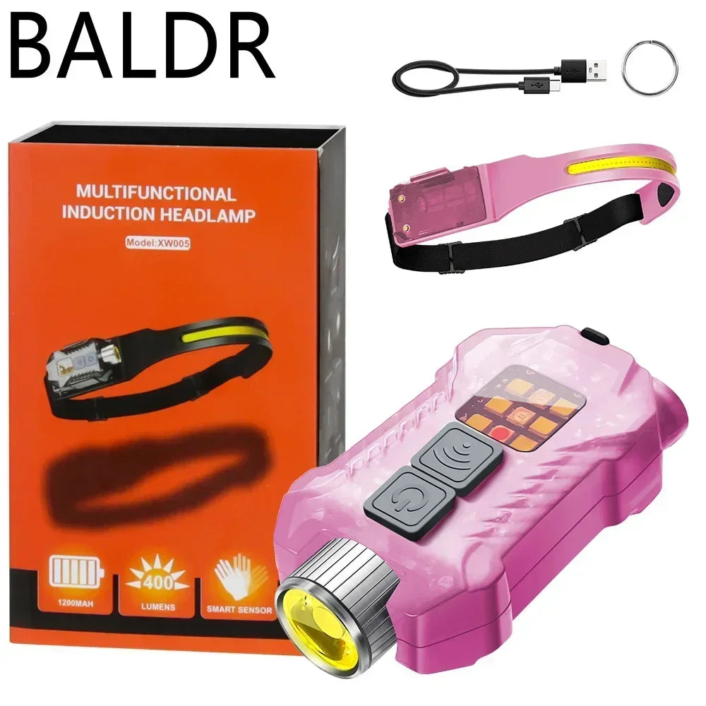 KDULIT XW005 LED Headlamp & USB-C Flashlight – 9-Mode UV EDC Torch