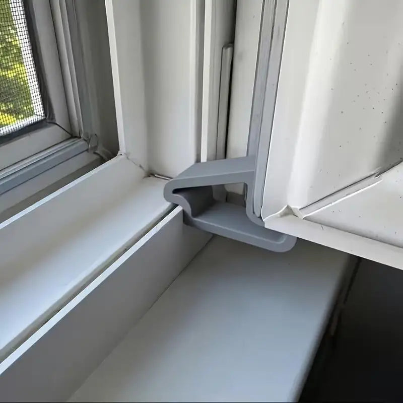 3PCS Window/Door Stopper, Easy-Install Plastic Holder for Home & Office, Prevents Sliding, White Zpaxo