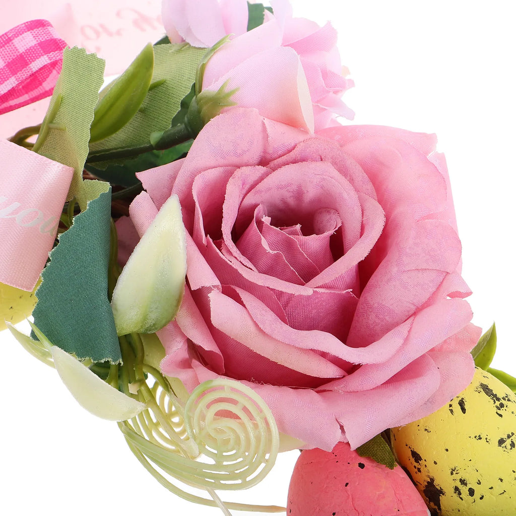 Easter Wreath Artificial Spring Decor Lifelike Simulation Eggs Front