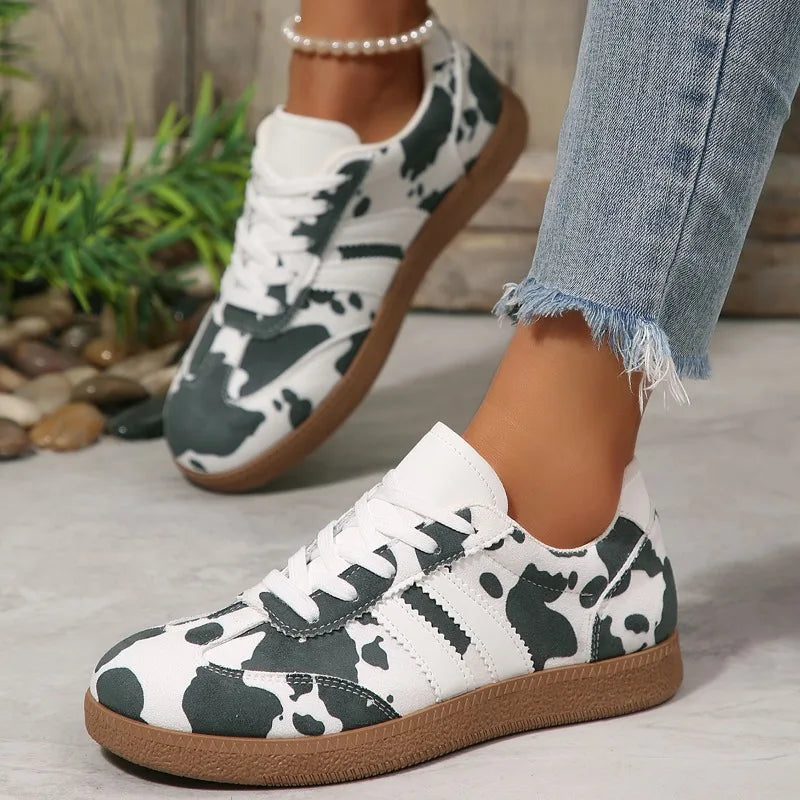 Women's Spring Autumn Round Toe Comfortable Lace Vintage Shallow Zpaxo