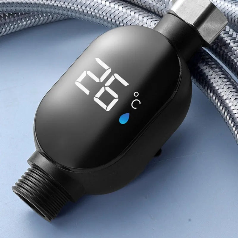 Bathroom Shower Thermometer Shower Head Digital Thermometer Easy Installation Anti-scald Accurate Measurement Celsius Display Zpaxo