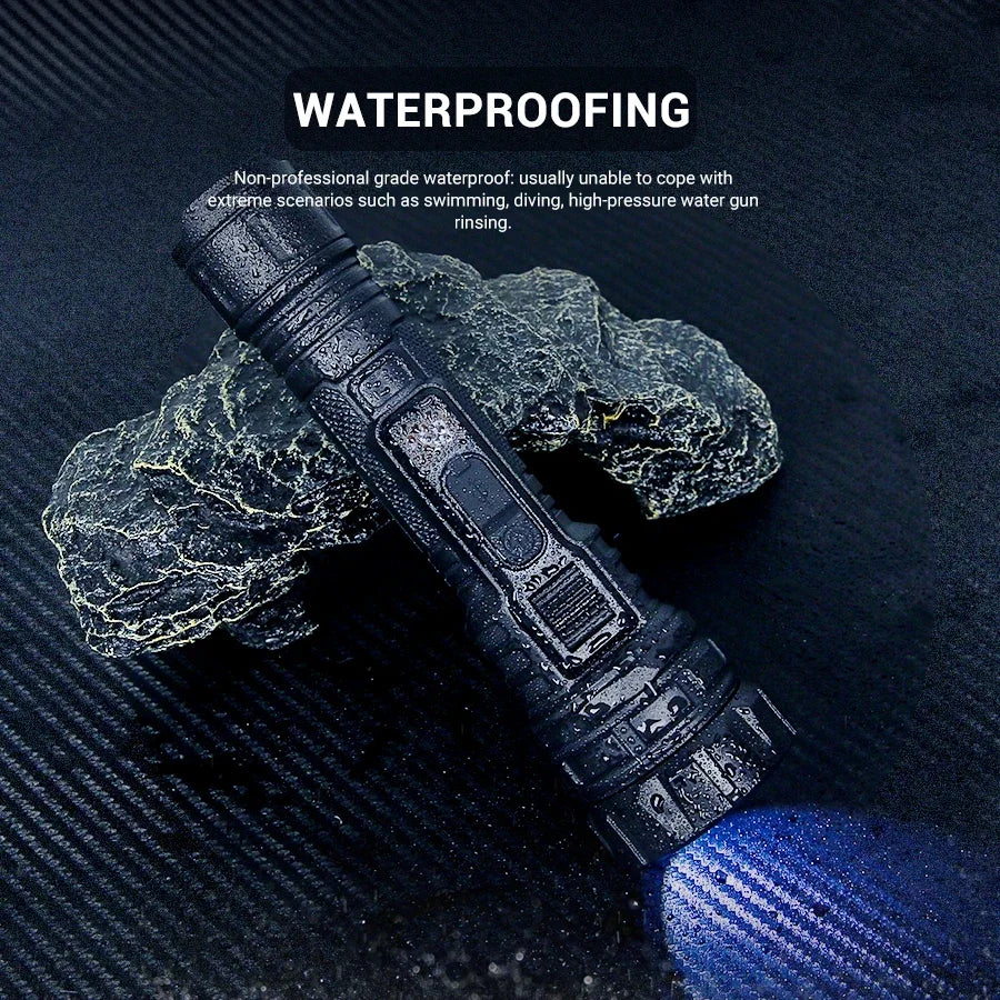 KDULIT LED Tactical Flashlight – USB-C Zoom Torch, 7 Modes