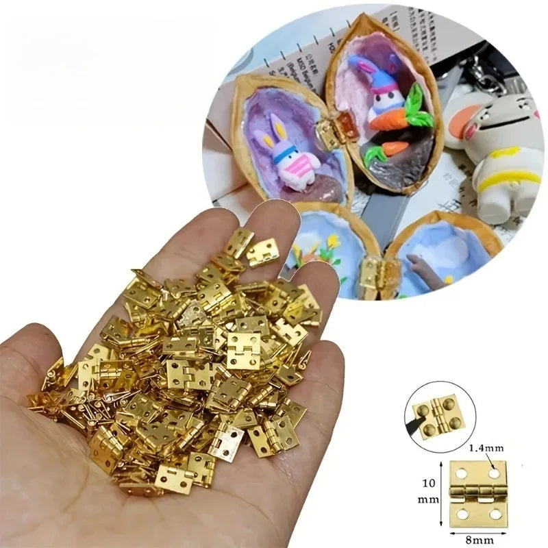 25Pcs Mini Small Metal Hinge for 1/12 House Miniature Cabinet Furniture Zpaxo