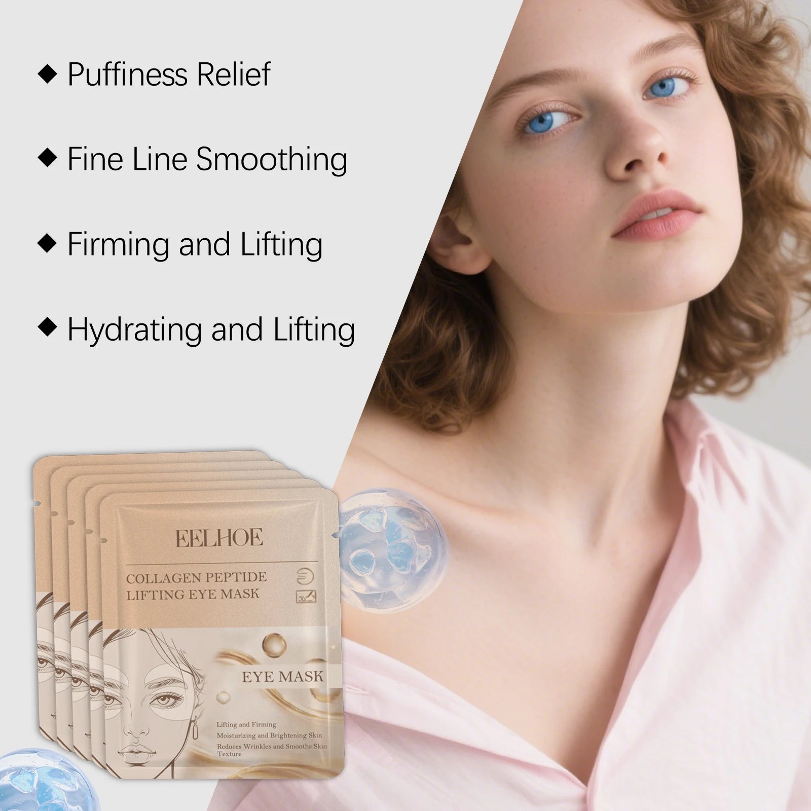 5Pcs Collagen Eye Mask Set for Puffiness and Dark Circles for Deep Hydration Lock and Seasonal Transition Repair to Soothe Zpaxo