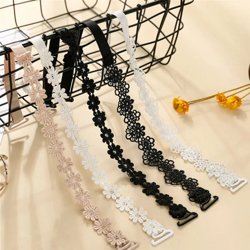 Women Elastic Bra Strap Accessories Floral Lace Anti-slip Adjustable