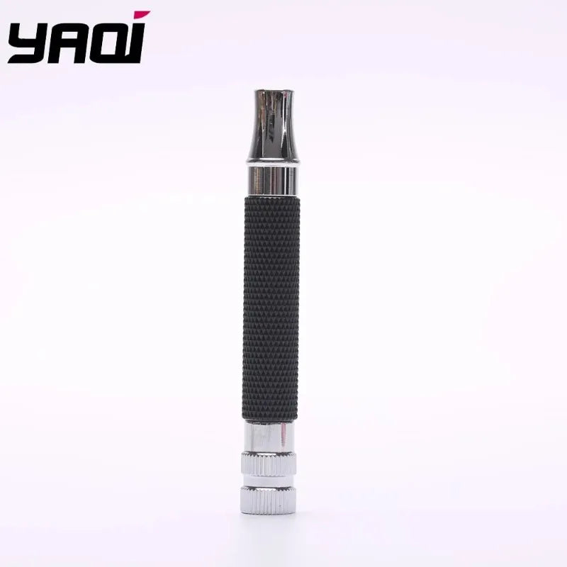 2026 Top Selling！Yaqi Men's Black Chrome Brass Safety Razor Handle 91mm Length Classic Wet Shaving Accessory Zpaxo RAB1918