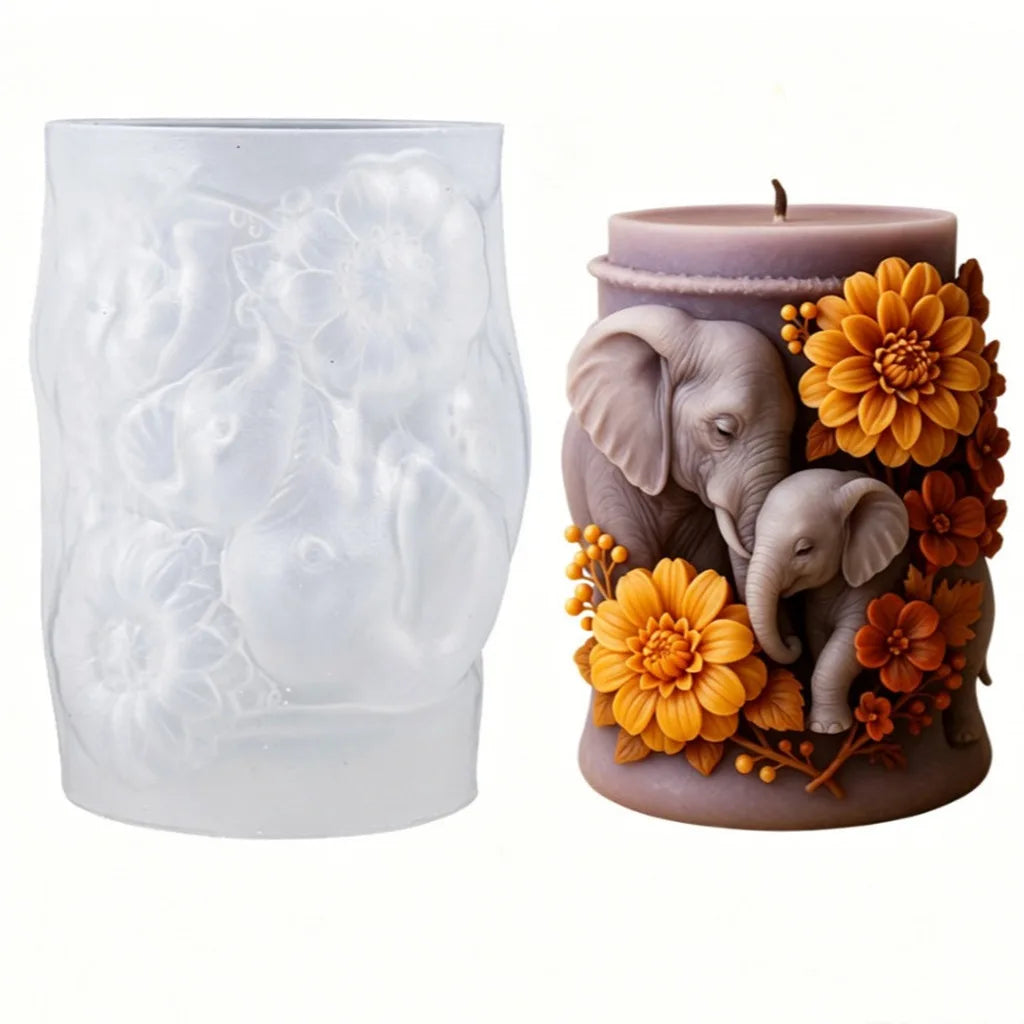 3D Elephant Silicone Candle Mold – Resin & Aromatherapy Craft Silicone Candle Mold Zpaxo