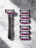 High Quality 6 Layer German Stainless Steel Safety Razor Blade Man Shaving Cartridges Compatible with Mach Shaver Zpaxo 1Handle6