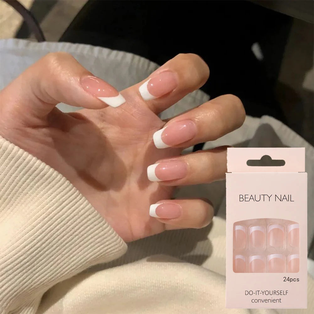 Designed Fake Nails Extension Artificial Full Cover Short Decoration Zpaxo 48