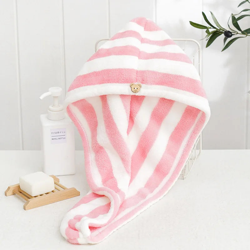 Microfiber Hair Towel Wrap Thickened Coral Velvet Cationic Dry Cap