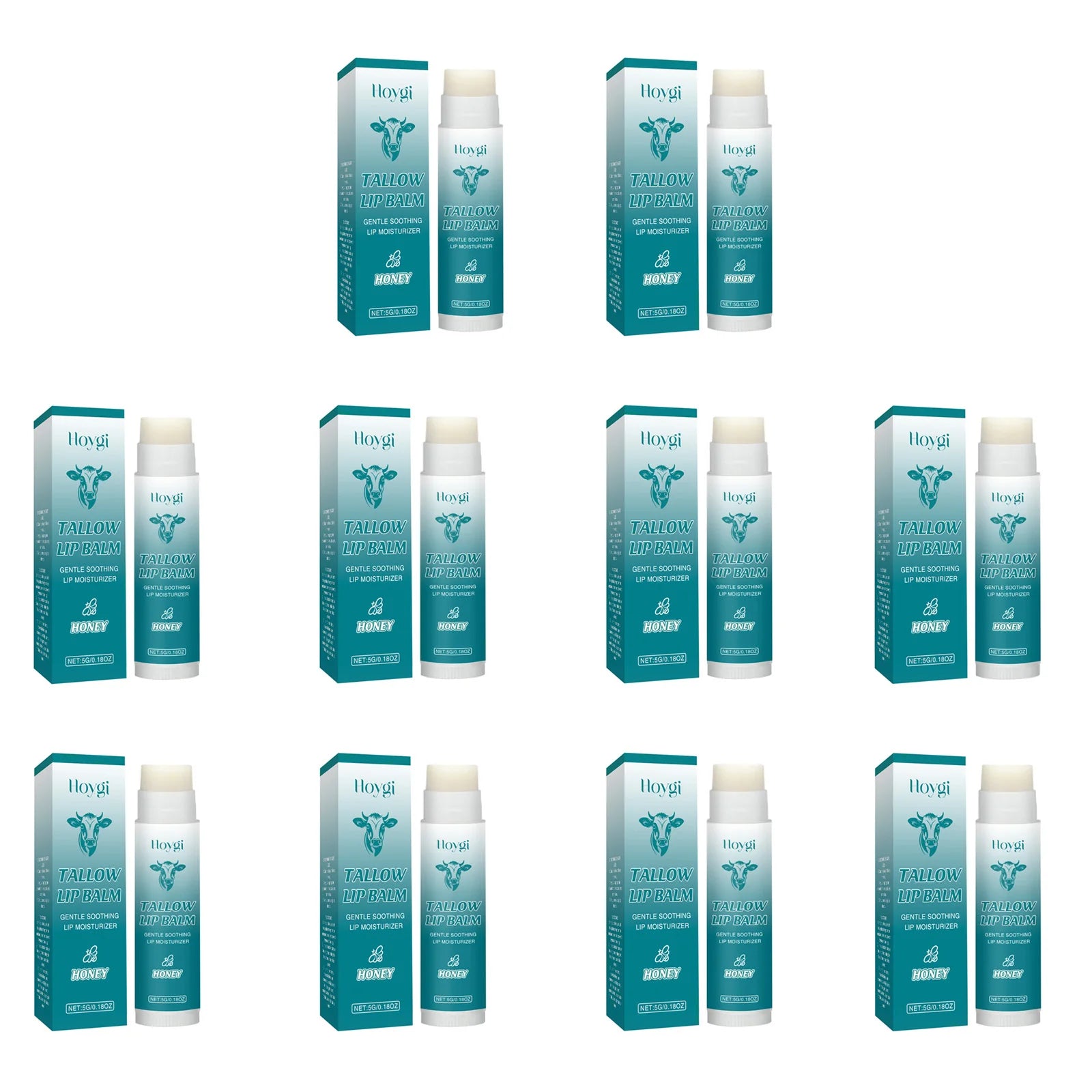 Hoygi Tallow & Honey Lip Balm – Deep Moisture & Plumping Lip Balm Zpaxo 10Pcs
