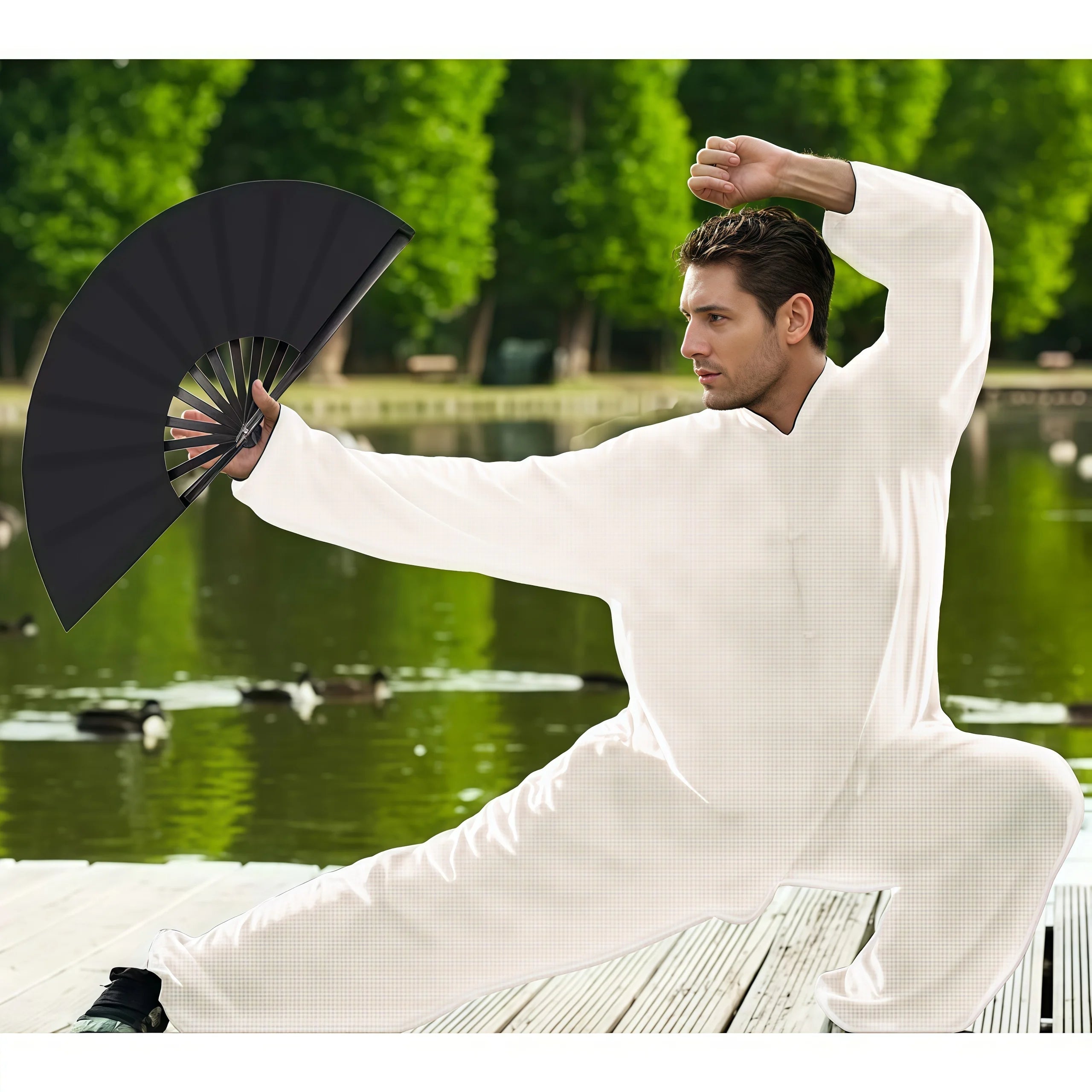 Traditional Portable Folding Fans Chinese Hand Tai Chi Suitable