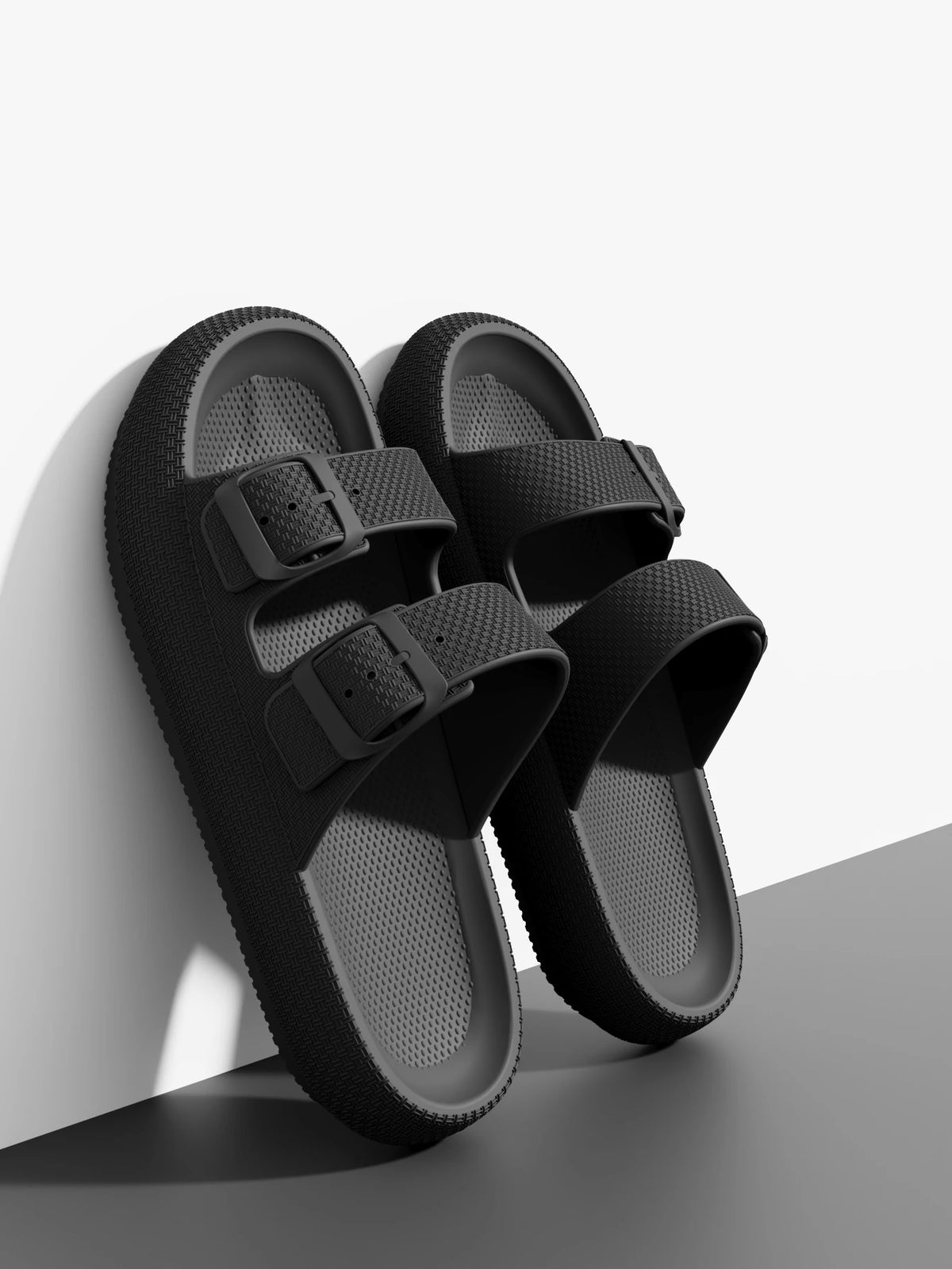 2025 Men's Outdoor Fashion Thick Sole Sandals Non-slip Shower Zpaxo black 44-45