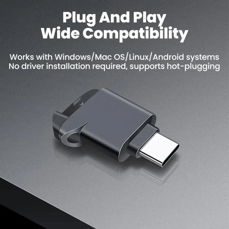 USB-C 2.0 Mini TF Card Reader – Compact Memory Adapter
