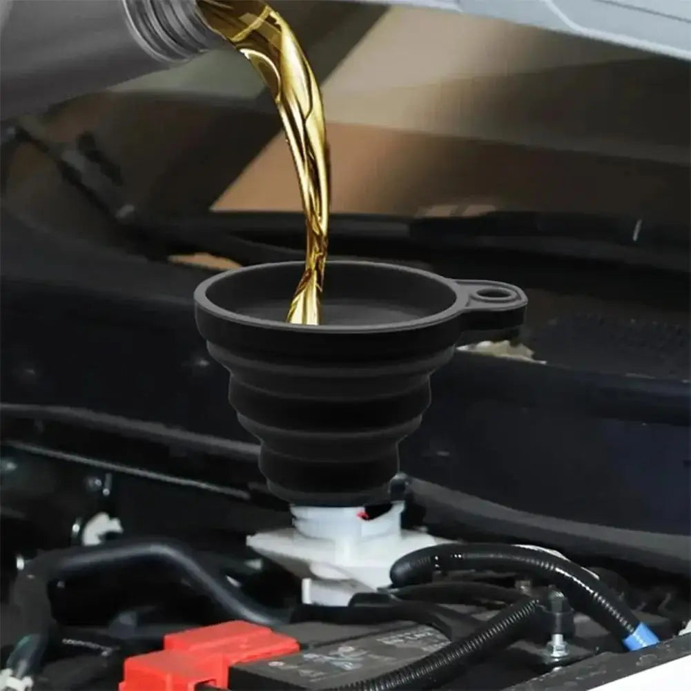 Foldable Silicone Car Engine Funnel – Oil & Fluid Change Tool Automotive Funnel Tool Zpaxo