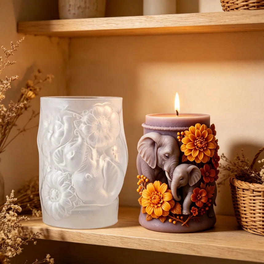 3D Elephant Silicone Candle Mold – Resin & Aromatherapy Craft Silicone Candle Mold Zpaxo