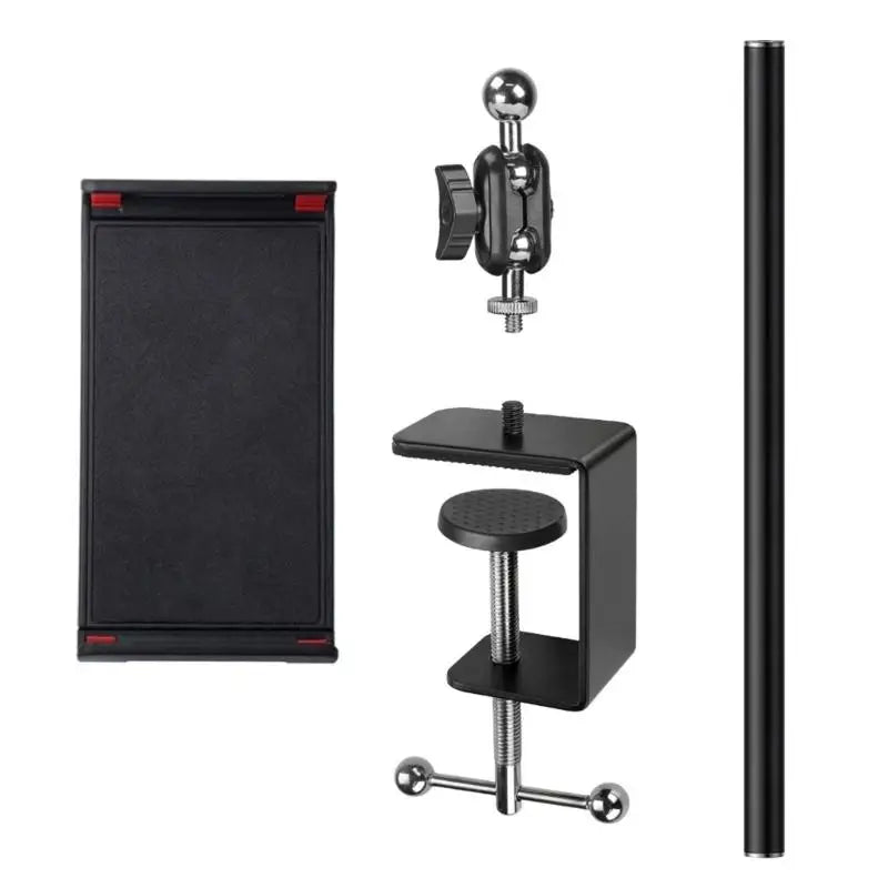 652F Desk Phone Tablet Stand With 3 Connecting Arm Option Lengths And 50mm Clamping Capacity For Office Home Streaming Zpaxo