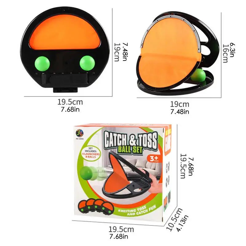 Throw And Catch Ball Set Kids Games Sports Equipment Toddler Play Activities Parent-Child Interaction For Birthday Travel Zpaxo