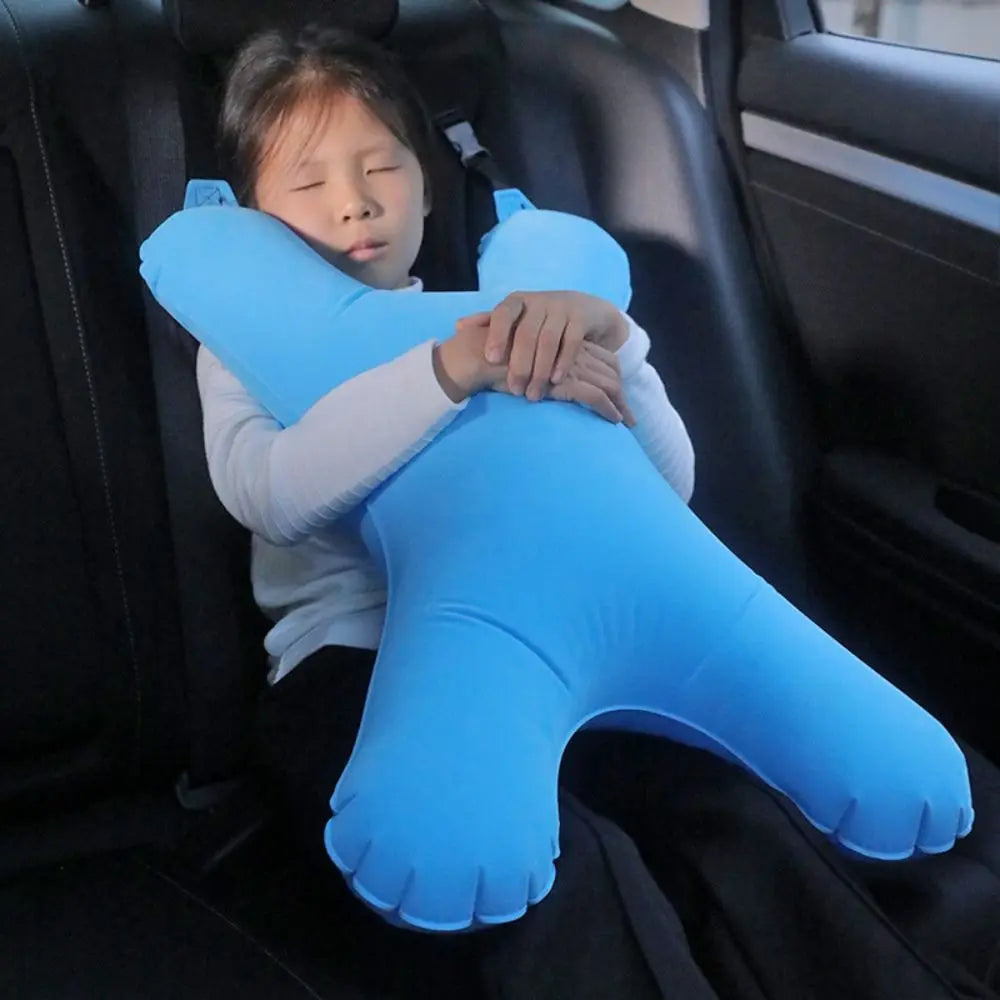 Self Inflatable Car Sleeping Pillow for Kids Head Support Portable Air Cushion Pillow H-Shape X-Shape Comfortable Zpaxo