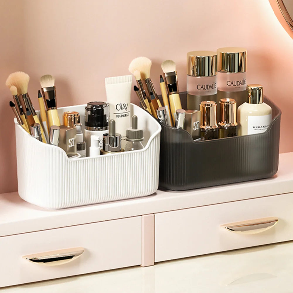 Desktop Makeup Organizer & Cosmetics Storage Box – 3 Grid