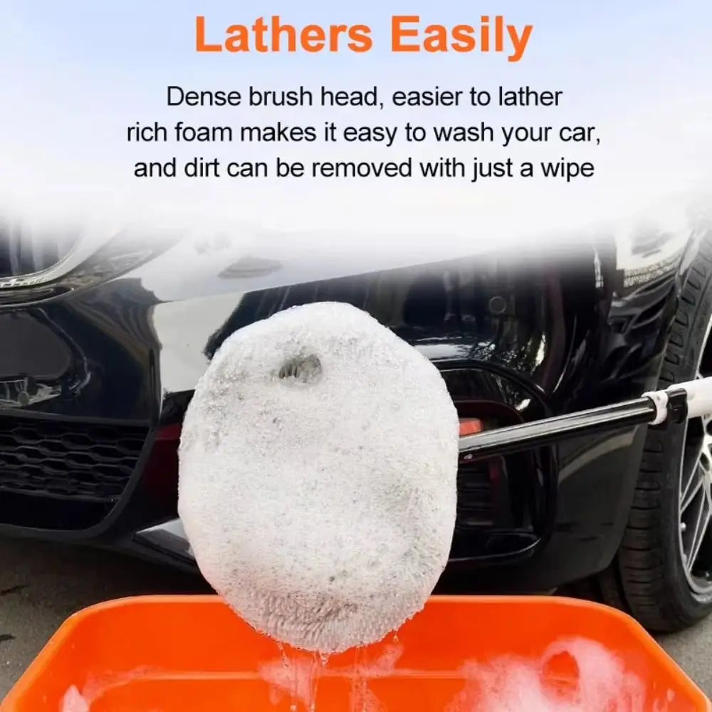 Large Grip Car Wash Brush Chenille Soft Bristles 20 Bend Adjustable Zpaxo