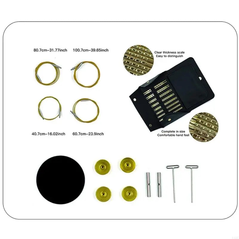 8Pair Stainless Steel Interchangeable Circular Knitting Needle for Sweater Scarf Zpaxo