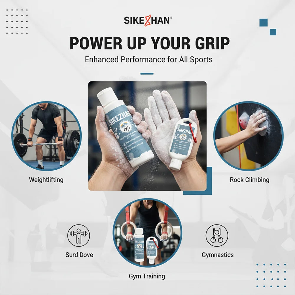 SIKEZHAN Liquid Chalk Non-Slip Magnesium Powder for Rock Climbing Powerlifting Bodybuilding Long Lasting Strong Grip Zpaxo