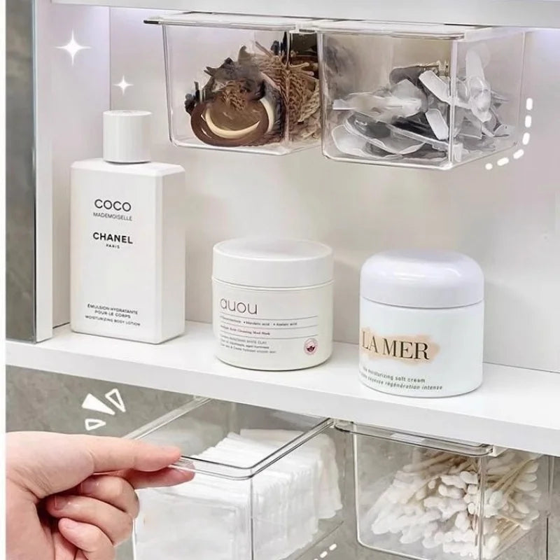 Transparent Pull-Out Drawer Storage Box – Bathroom Organizer