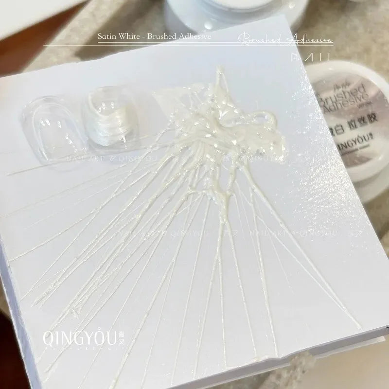 Silk Pearl White Stretch Gel Nails Elastic Pulling 3D Nail Art